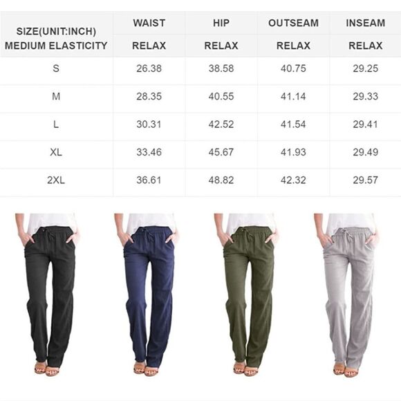 NWOT Acelitt Womens Casual  Drawstring Elastic Waist Pant's  Size S - Picture 7 of 11